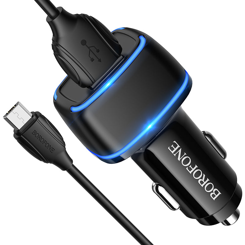 Borofone BZ14 Dual Port Ambient Light Car Charger Set image 4