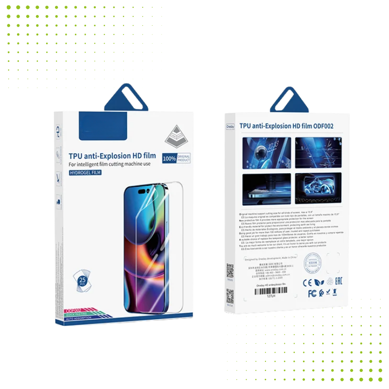 3rvie ODF002 HD Anti-Explosion TPU Film – Manual – 25 PCS/BOX