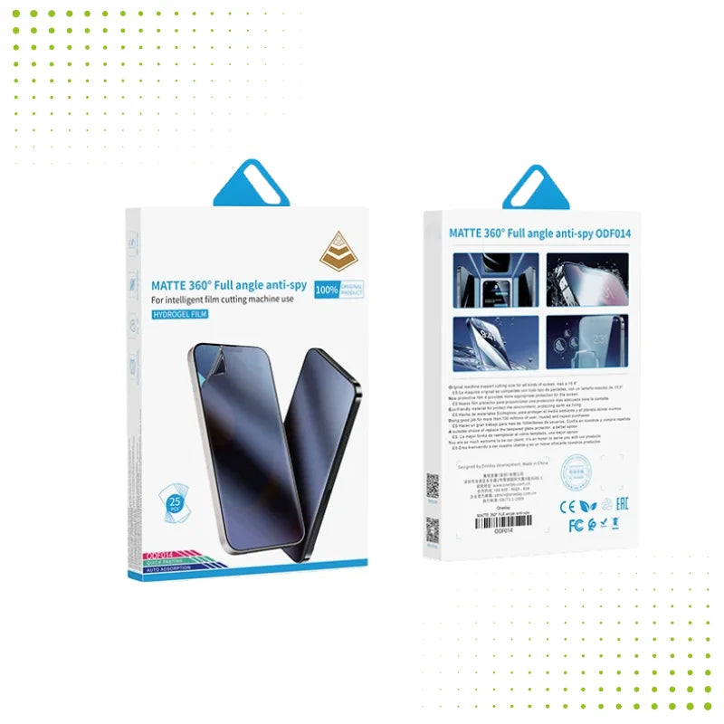 Oneday ODF014 360° Matte Privacy TPU Film – Manual – 25 PCS/BOX