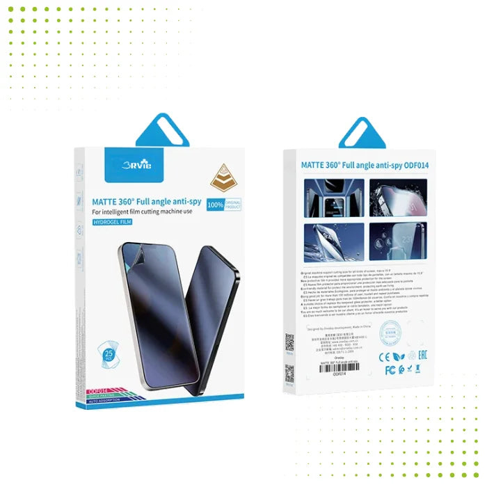Oneday ODF014 360° Matte Privacy TPU Film – Manual – 25 PCS/BOX