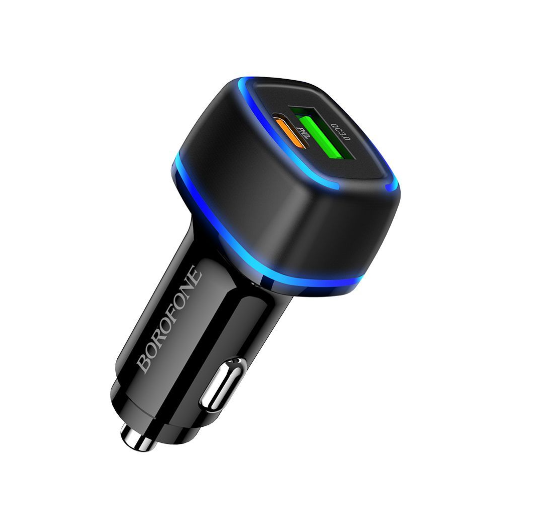 In-car charger BZ14A Mercury PD20W + QC3.0 set with cable image 0