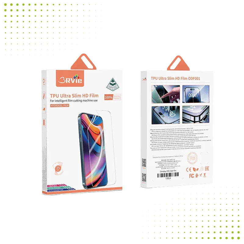 3RVie ODF001 Ultra Slim HD TPU Film – Manual – 25 PCS/BOX