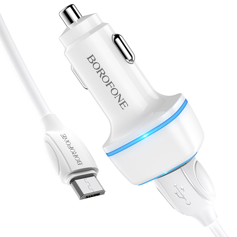 Borofone BZ14 Dual Port Ambient Light Car Charger Set image 3