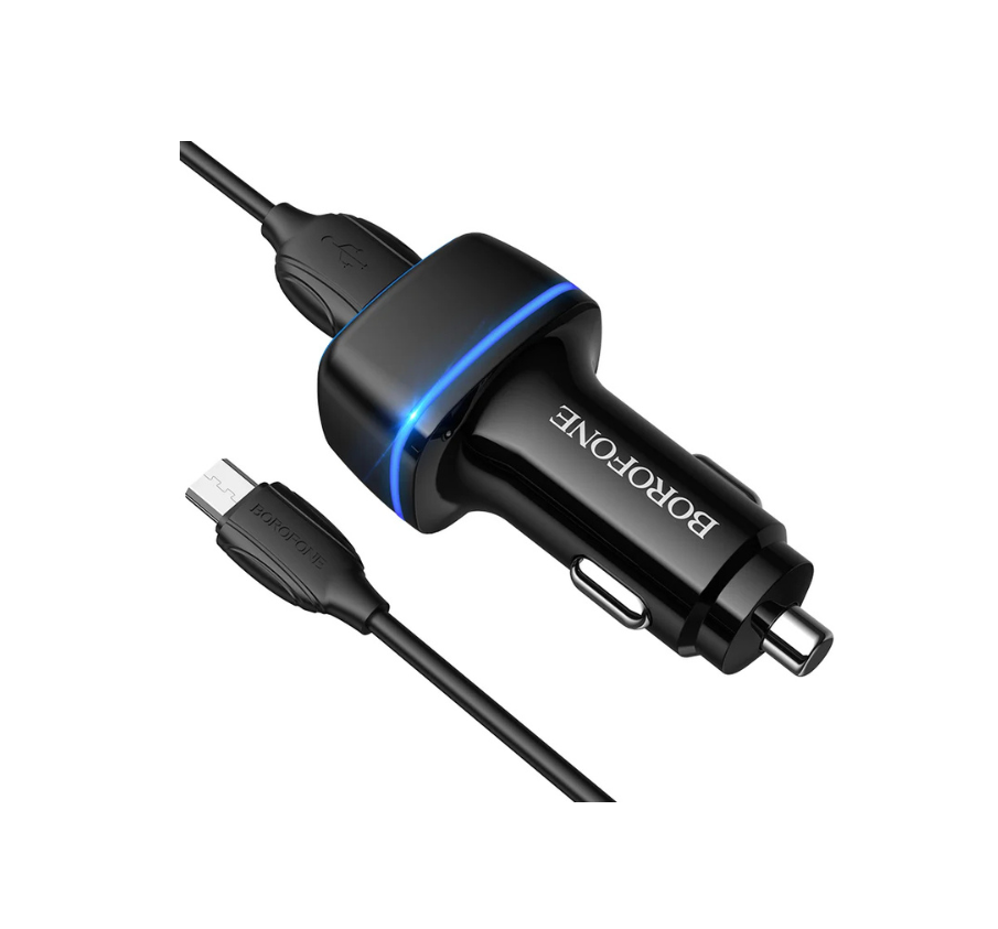 Borofone BZ14 Dual Port Ambient Light Car Charger Set image 0