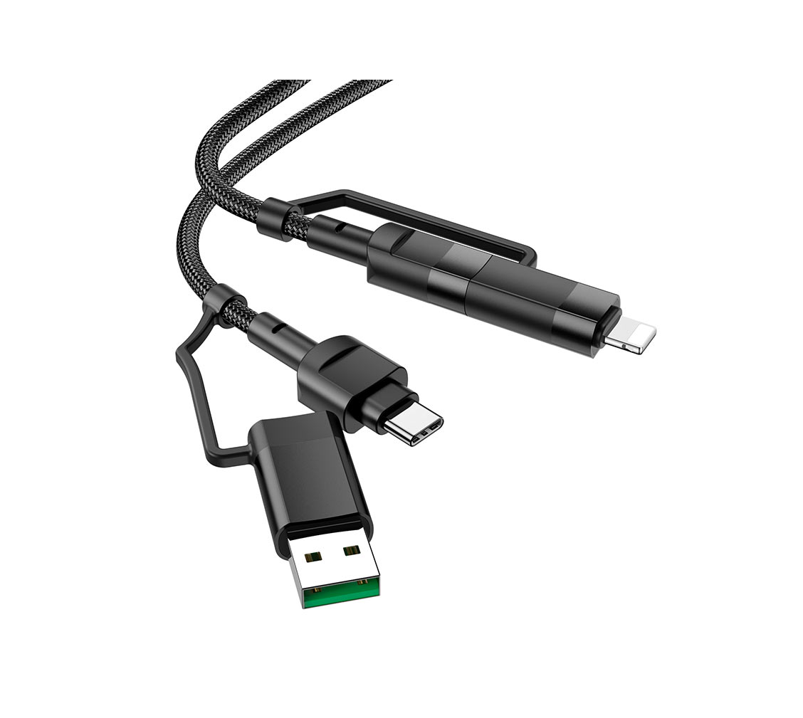 Cable 4-in-1 USB / Type-C to Lightning / Type-C “U106 Moulder” image 0