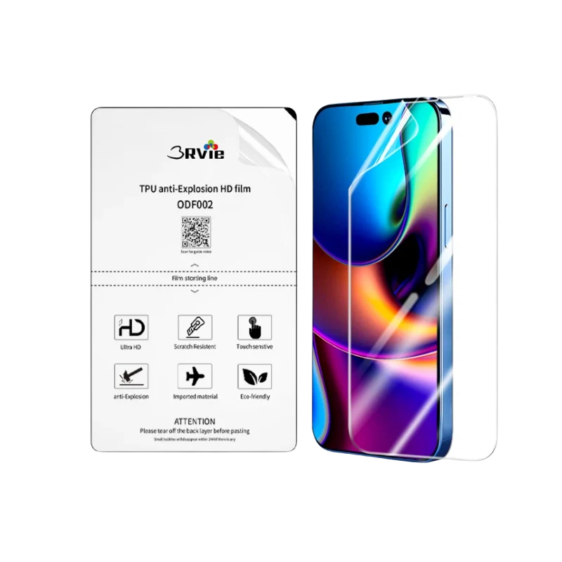 3rvie ODF002 HD Anti-Explosion TPU Film – Manual – 25 PCS/BOX