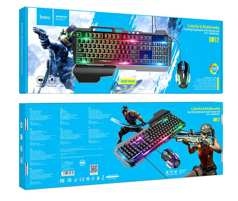 GM12 Light and shadow RGB gaming keyboard and mouse set(general english version) image 7